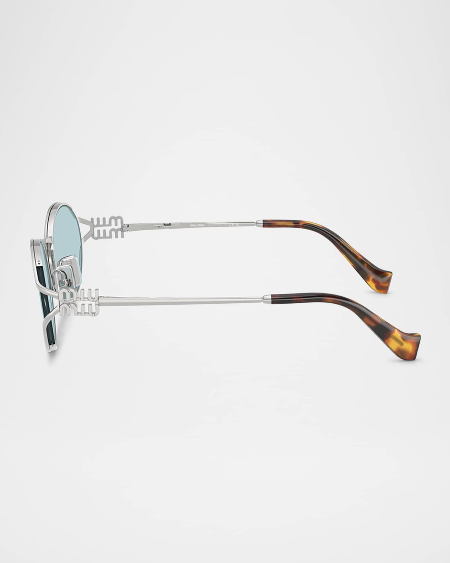 MU 52YS Metal Oval Sunglasses Product Image