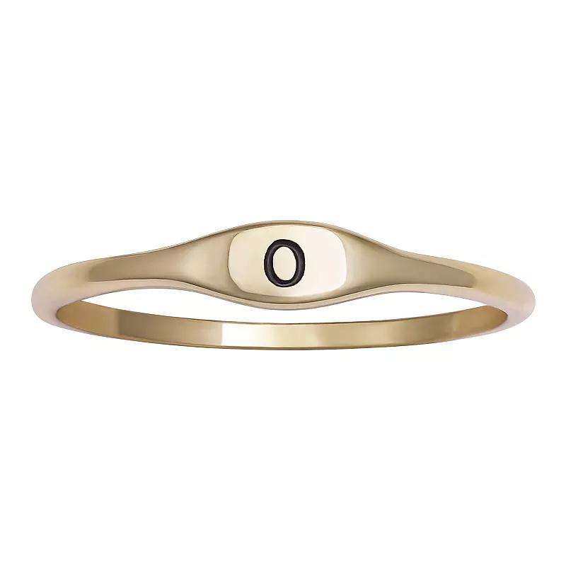 PRIMROSE Polished Oval Oxidized Initial Ring, Womens Gold Tone L Product Image