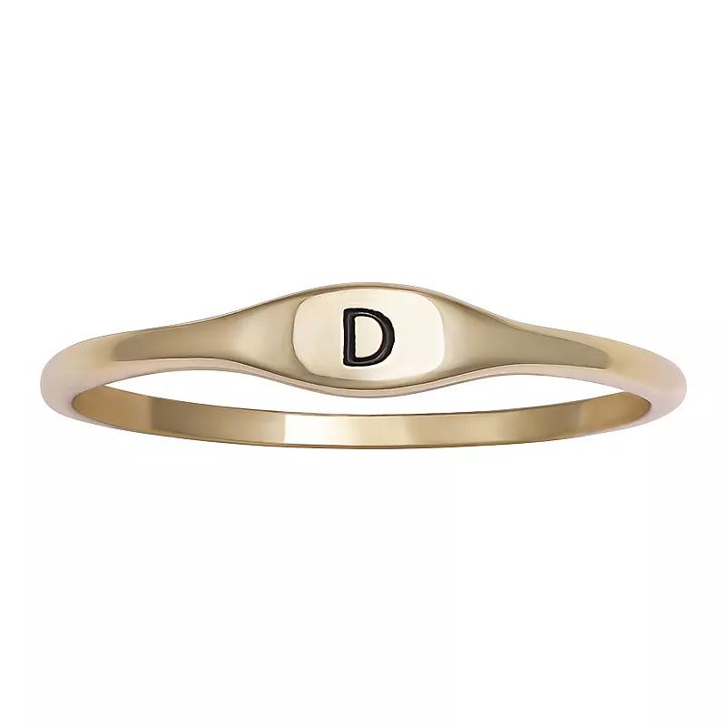 PRIMROSE Polished Oval Oxidized Initial Ring, Womens Gold Tone L Product Image