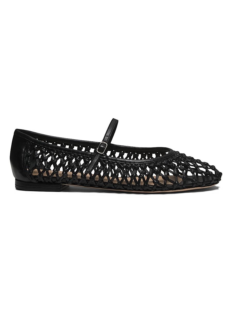 Womens Hand-Woven Leather Ballet Flats Product Image