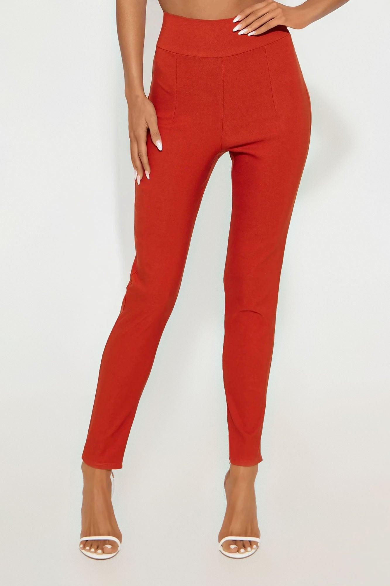 Venetian High Rise Pants - Rust Female Product Image