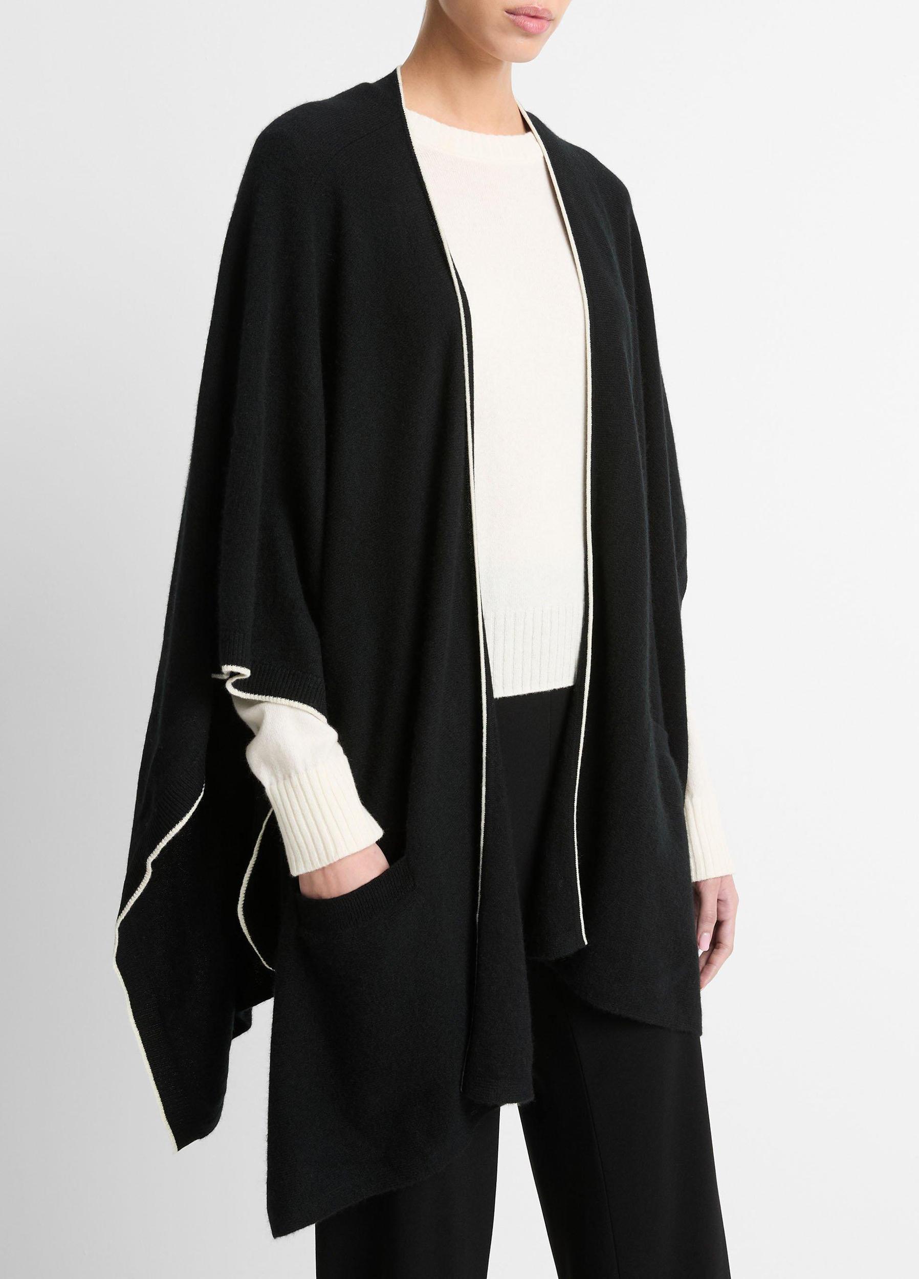 Tipped Jersey-Knit Cashmere Cape Product Image