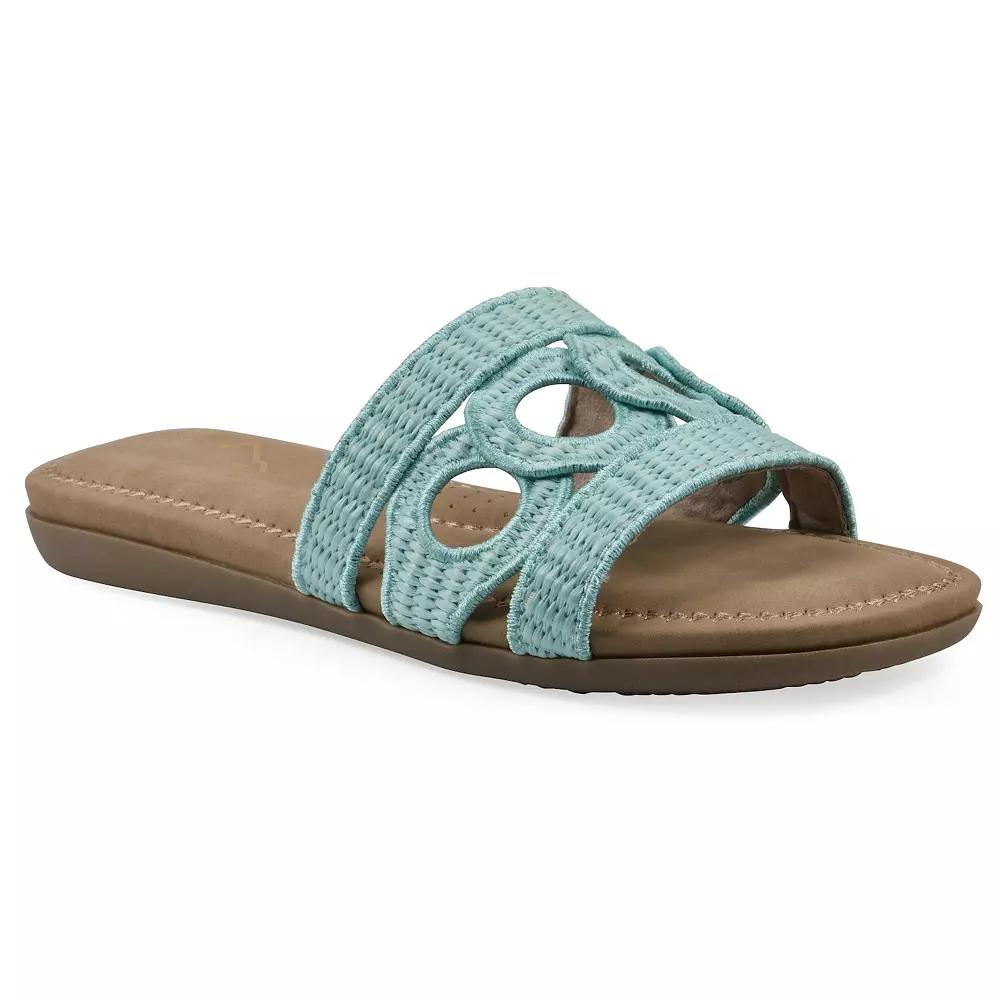 Cliffs by White Mountain Fraly Women's Slide Sandals, Size: 8, Lt Blue Rafia Product Image