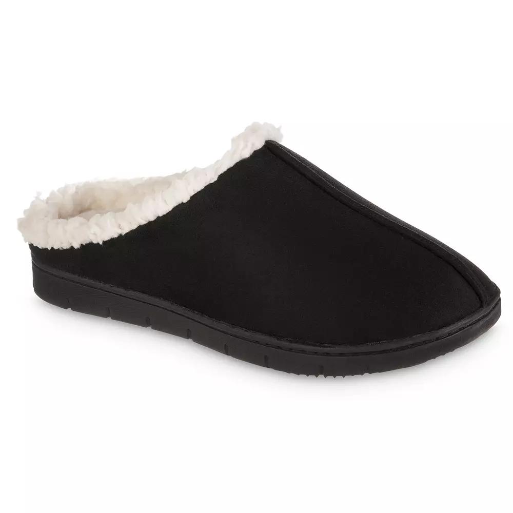 Isotoner Women's Rory Microsuede Hoodback Slippers - Black S Product Image