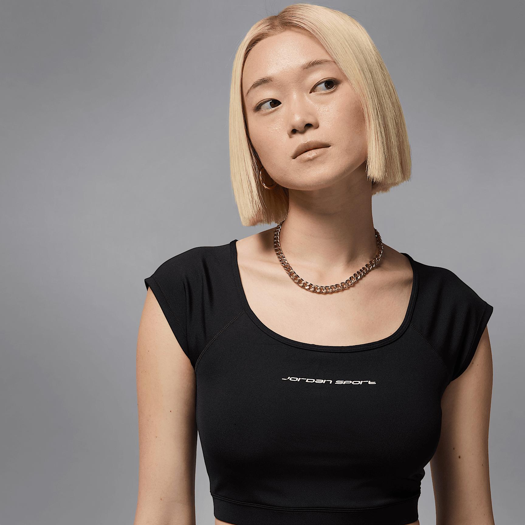 Womens Jordan Sport Short-Sleeve Knit Crop Top | HJ0070-010 Product Image