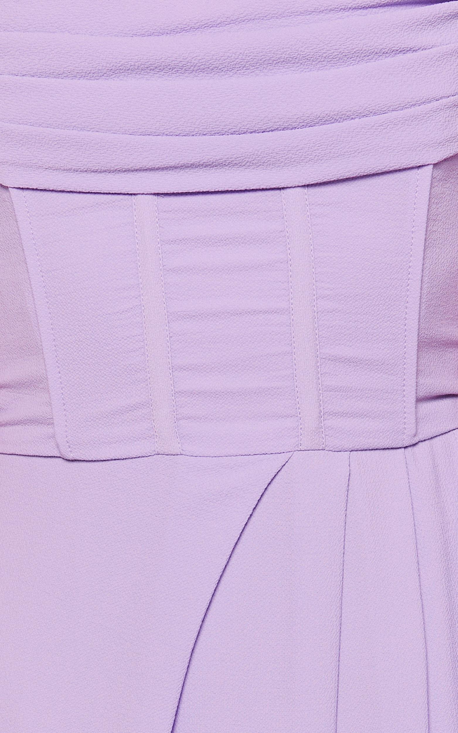 Andrina Midi Dress - High Low Wrap Corset Dress in Lilac Product Image