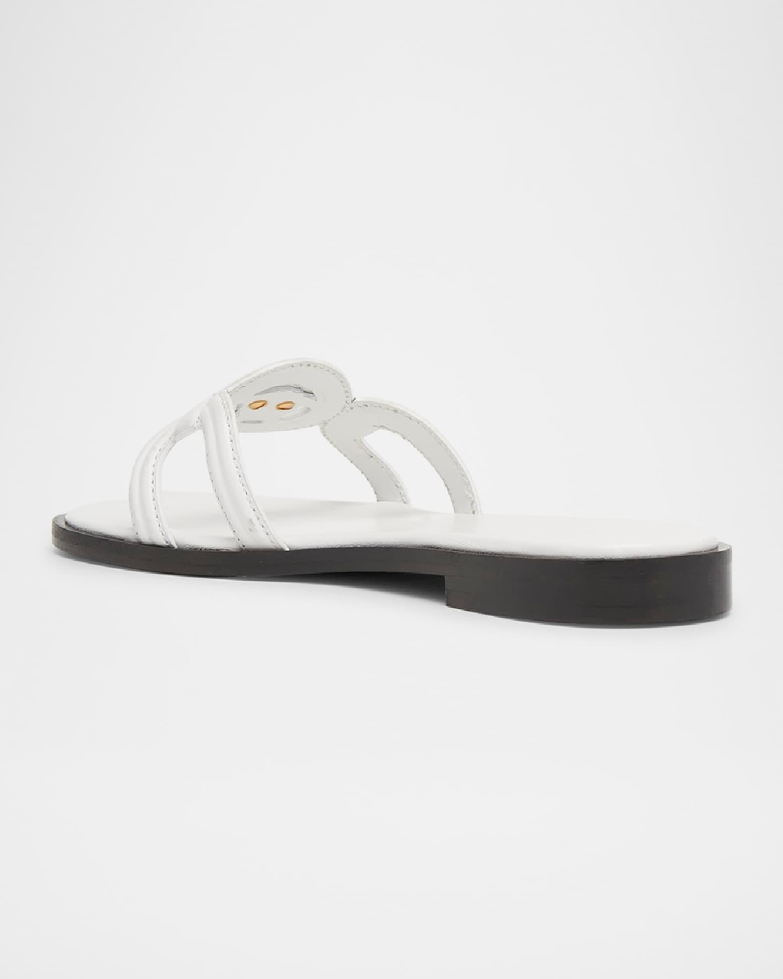 Medusa Leather Flat Slide Sandals Product Image
