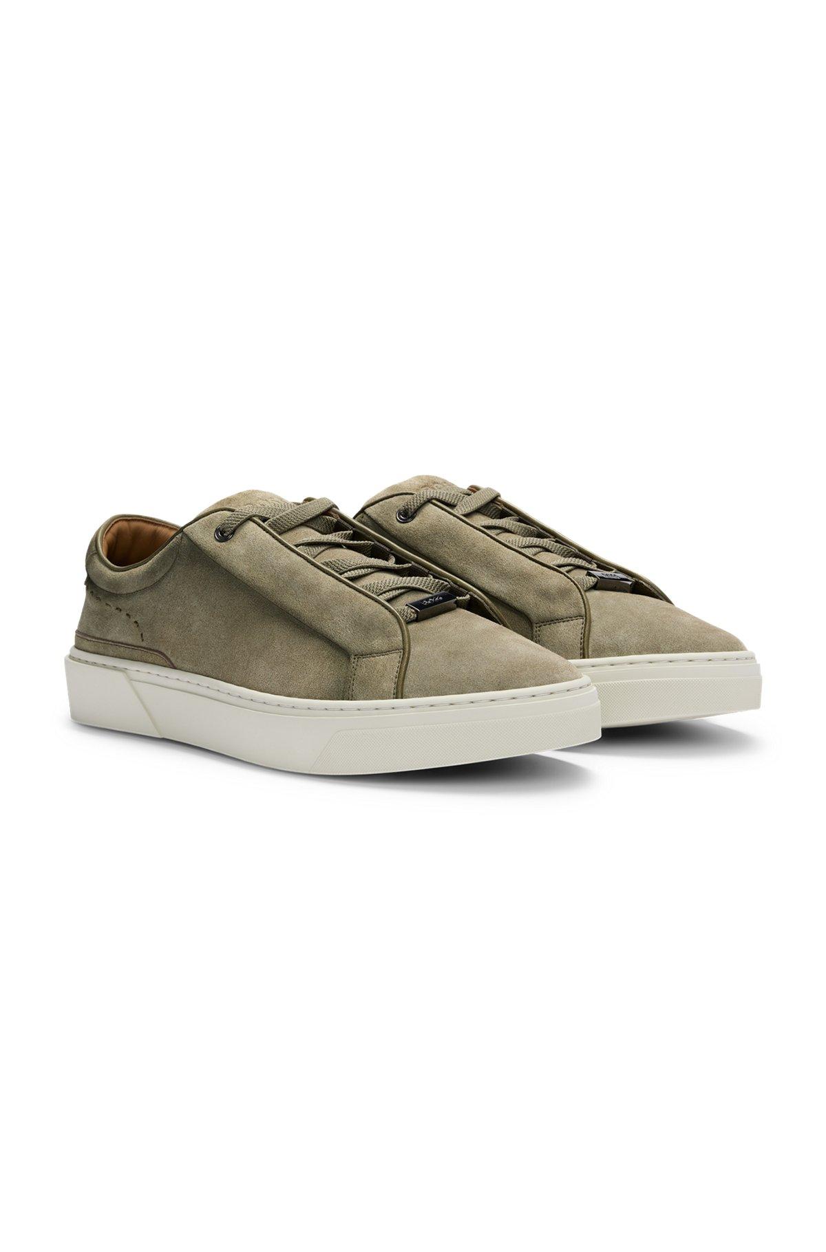 BOSS - Gary low-top trainers in suede - Light Green Product Image
