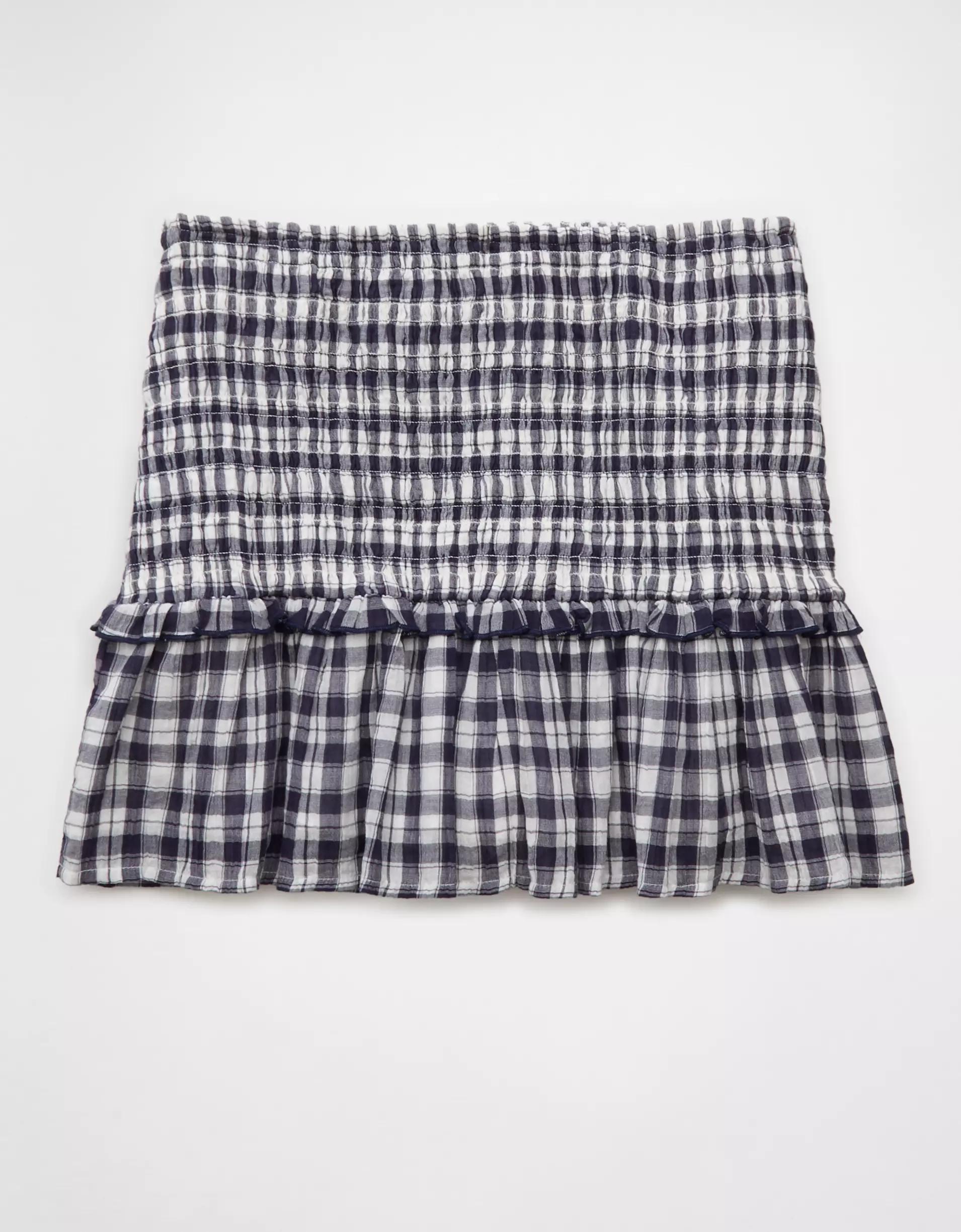 AE High-Waisted Smocked Mini Skirt Product Image