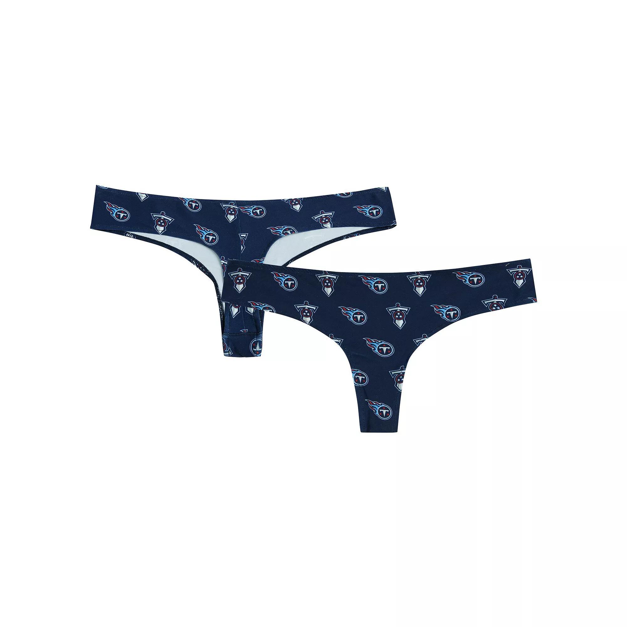 Women's Concepts Sport Navy Tennessee Titans Record Allover Print Knit Thong, Size: XL, Blue Product Image