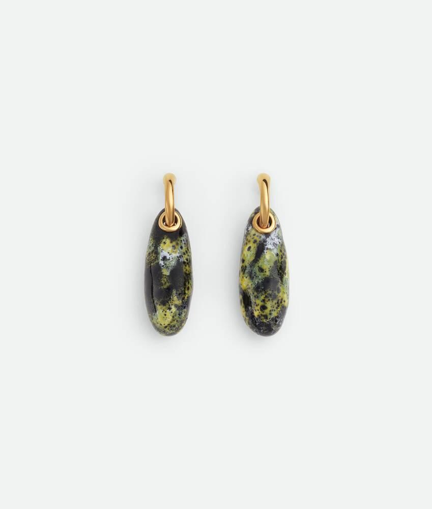 Women's Ellipse Small Ceramic Earrings in Yellow/black/white Product Image