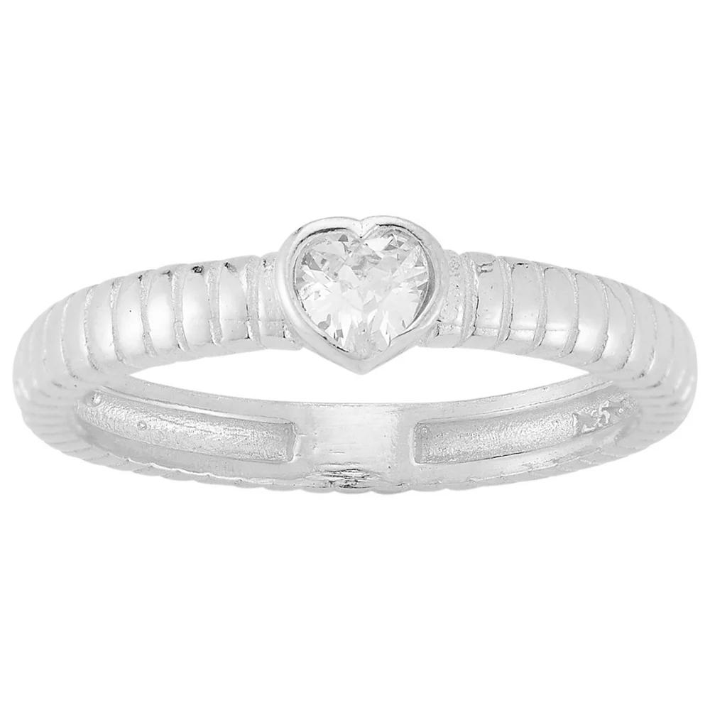 Sunkissed Sterling Cubic Zirconia Heart Ring, Women's, Size: 8, Silver Tone Product Image