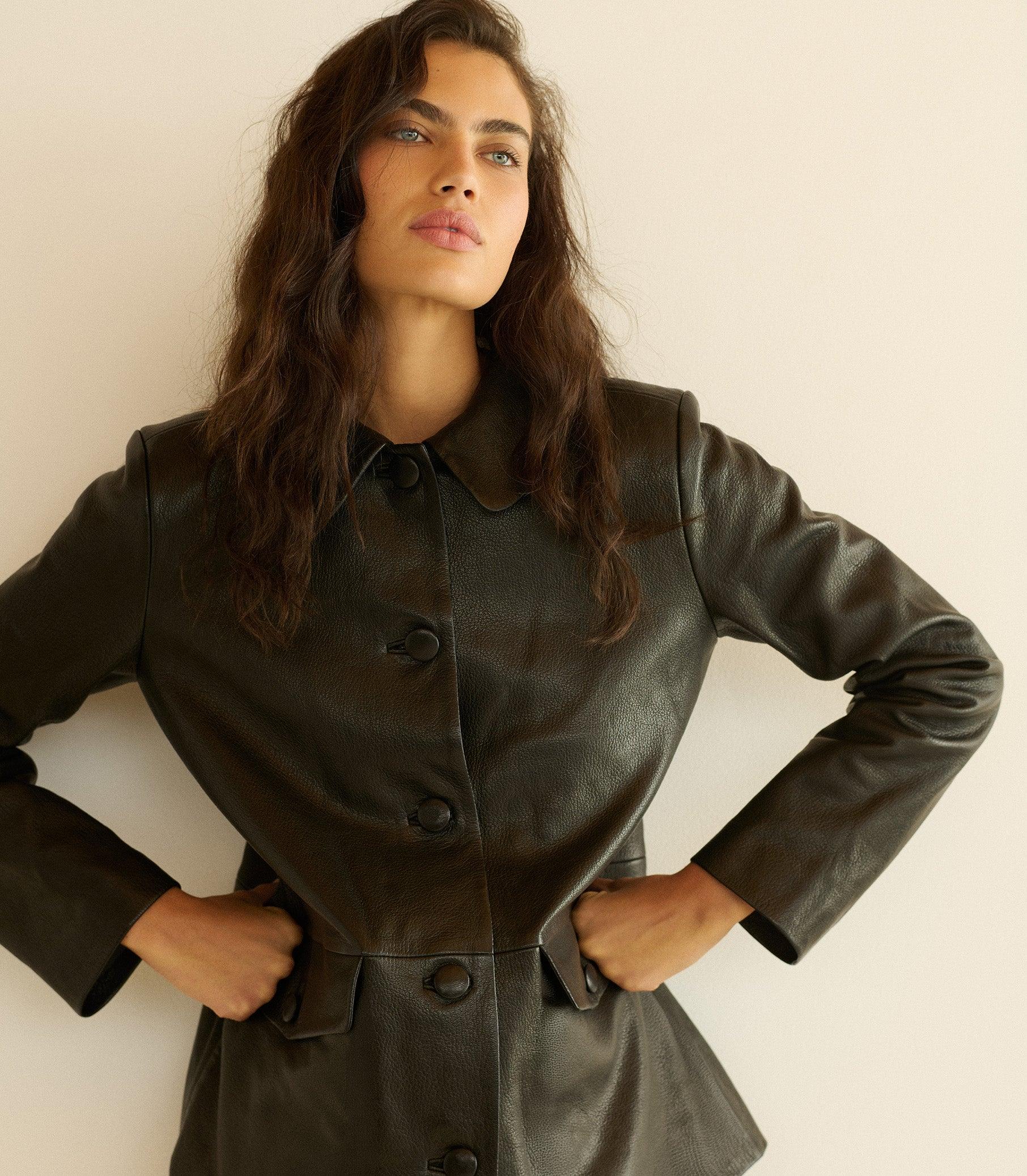 NICO LEATHER JACKET -- BLACK Product Image