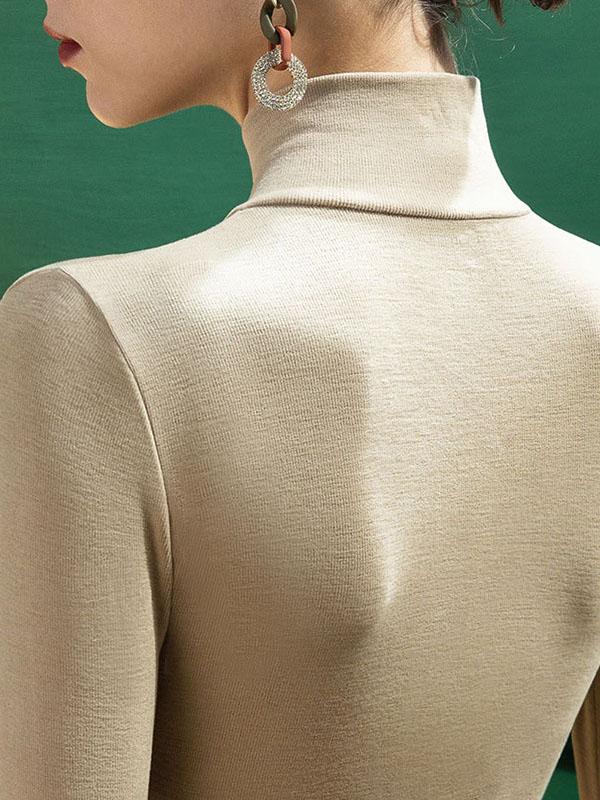 Long Sleeves Skinny Solid Color V-Neck T-Shirts Tops Product Image