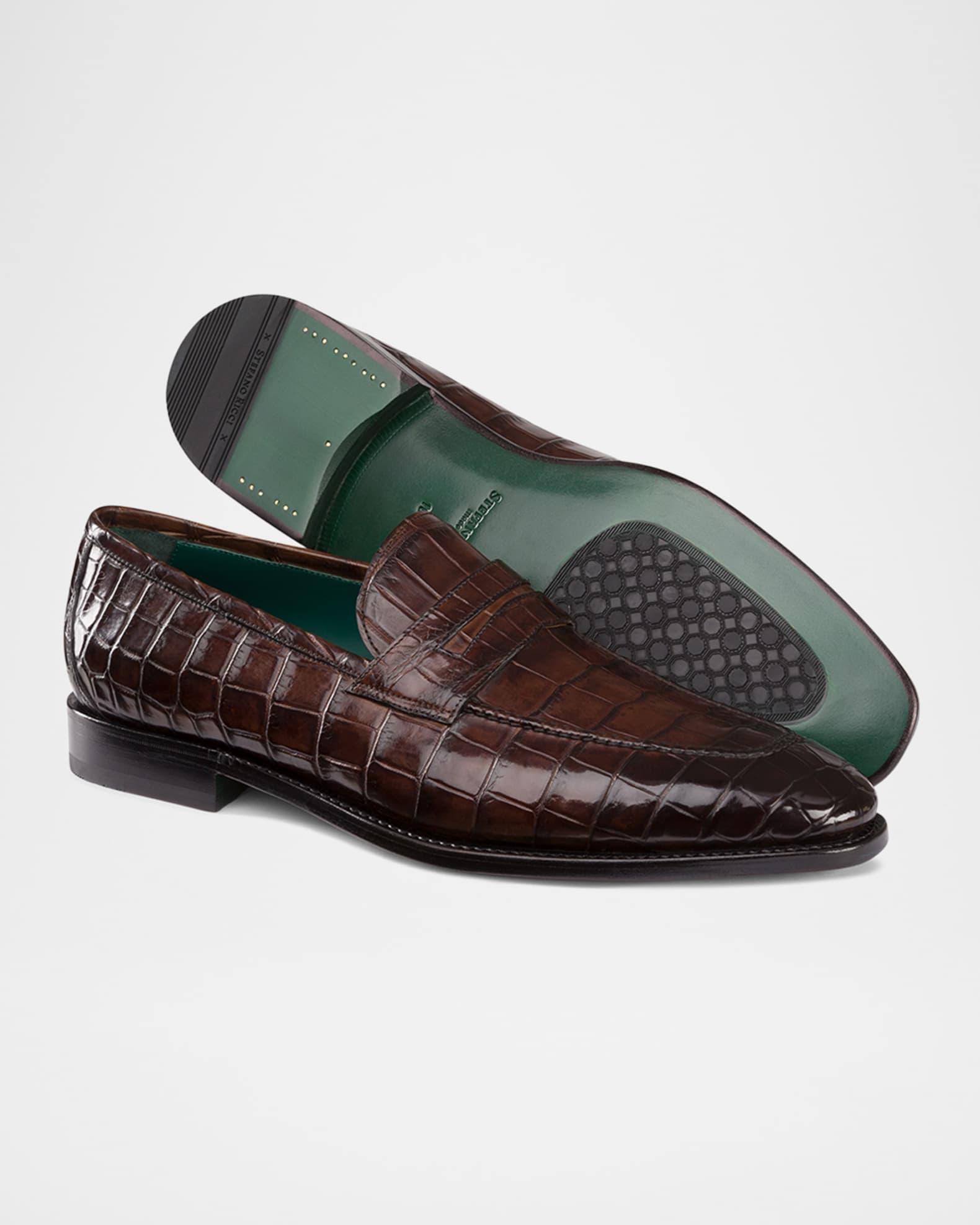 Men's Crocodile Leather Loafers Product Image