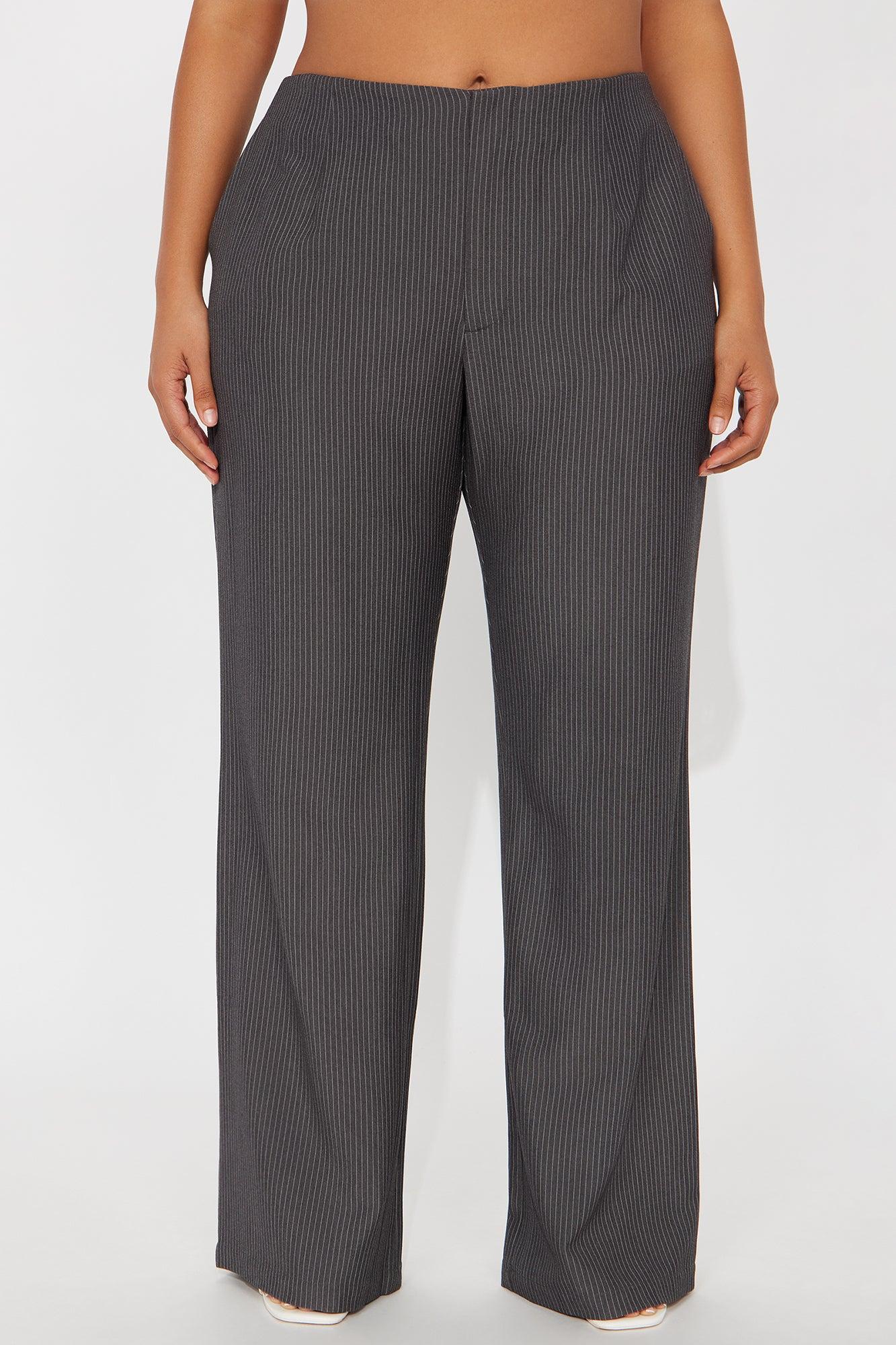 Vanessa Low Rise Pinstripe Trouser Pant 33 - Charcoal/combo Female Product Image