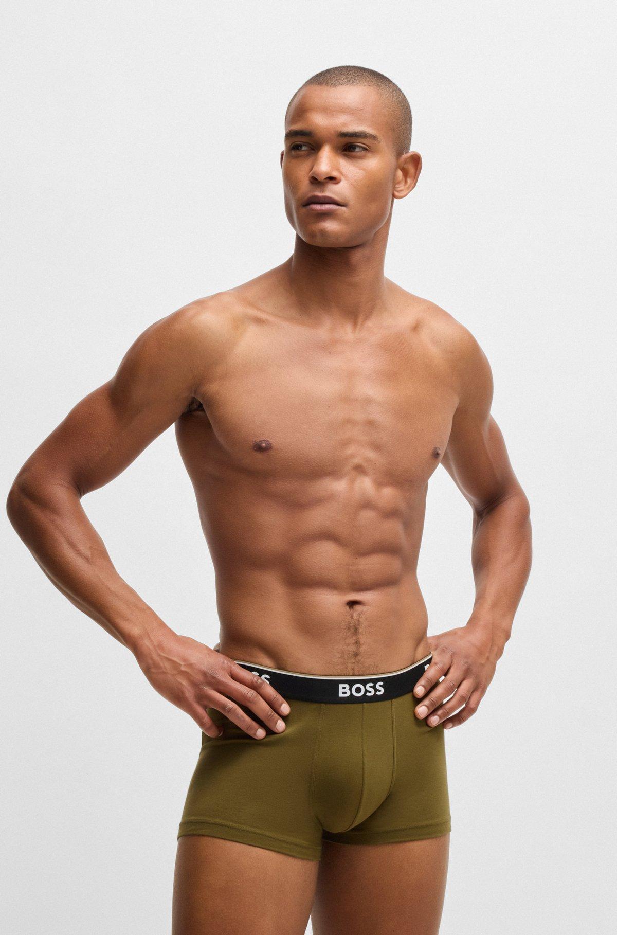 Three-pack of logo-waistband trunks in stretch cotton Product Image