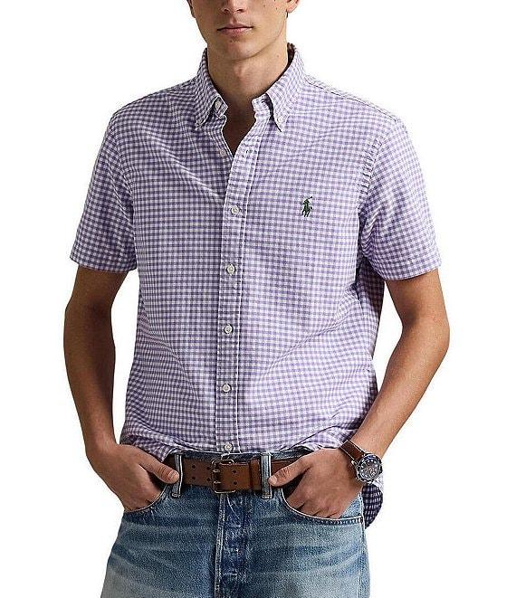 Polo Ralph Lauren Big & Tall Gingham Oxford Short Sleeve Woven Shirt Product Image