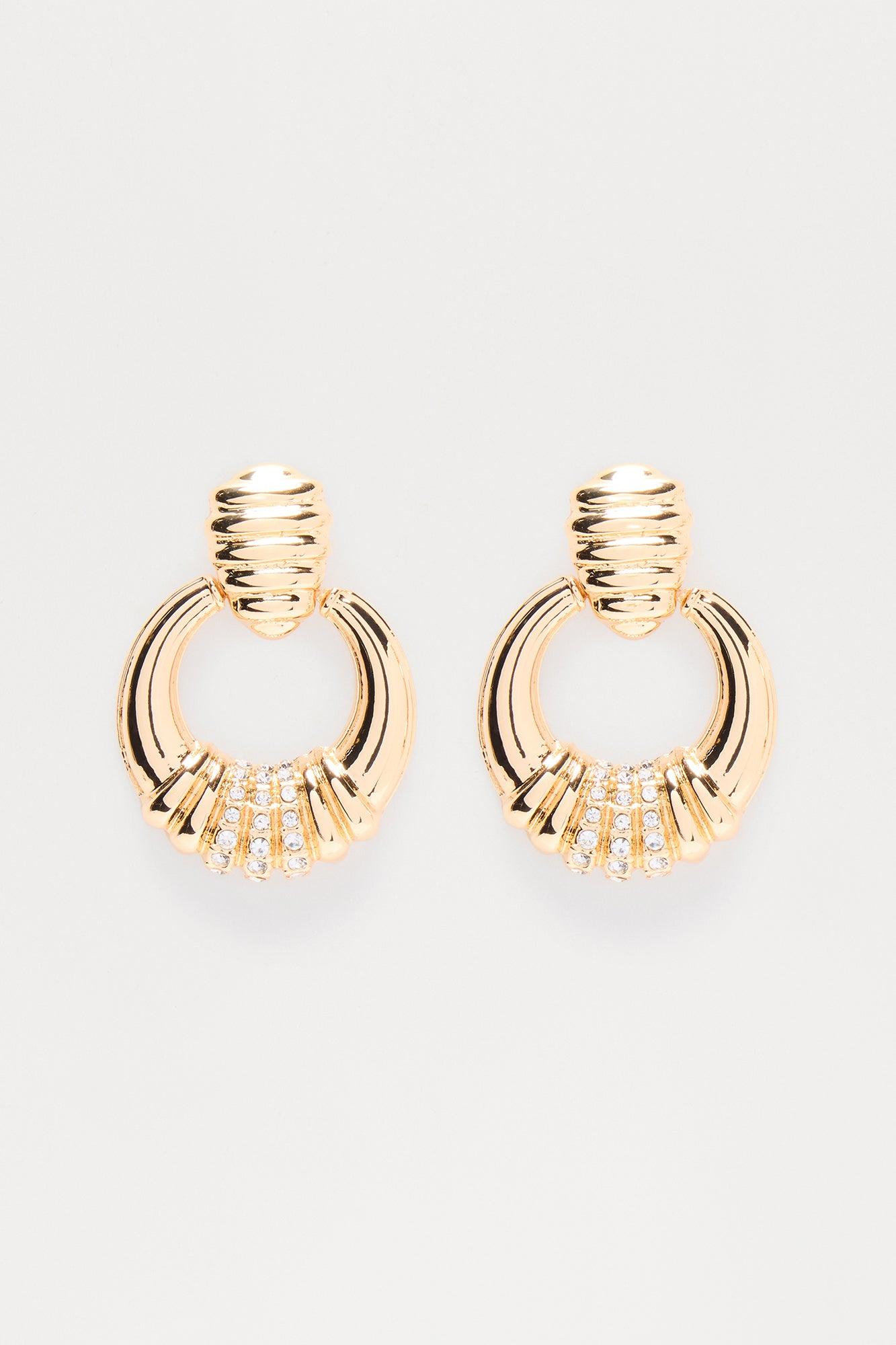 Helena Embellished Drop Earrings - Gold Female Product Image