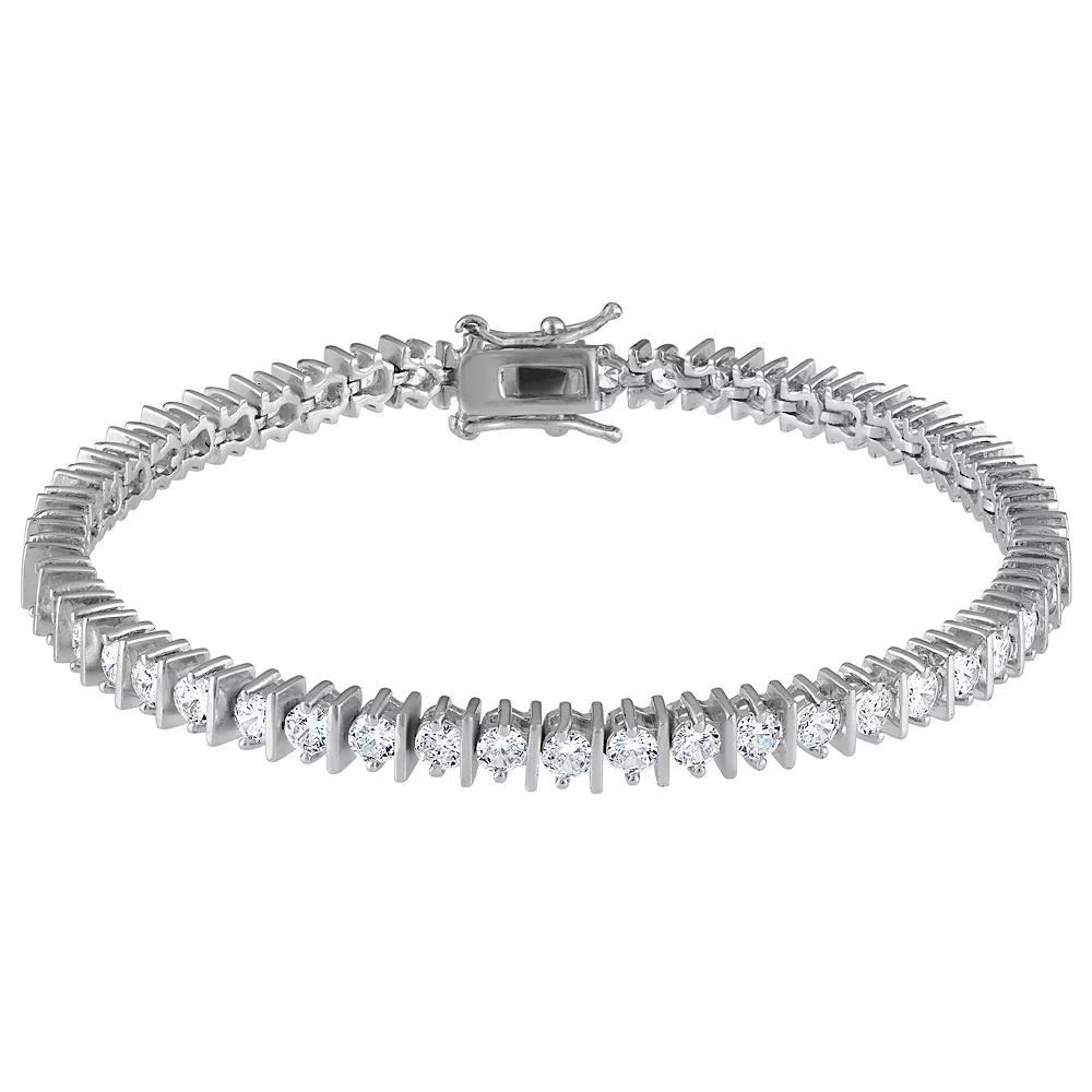14k Sterling Silver Cubic Zirconia Tennis Bracelet, Women's Product Image
