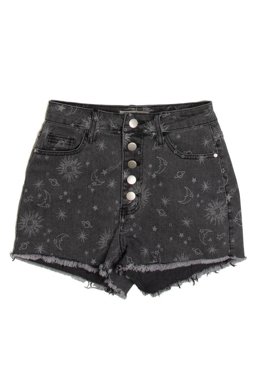 Celestial Denim Shorts Product Image