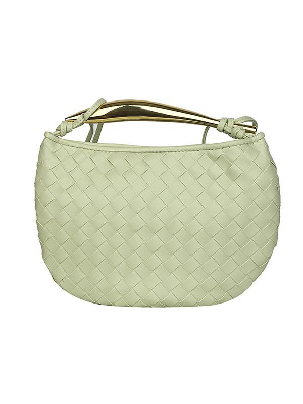 Geometric Split-Joint Woven Zipper Bags Handbags Product Image