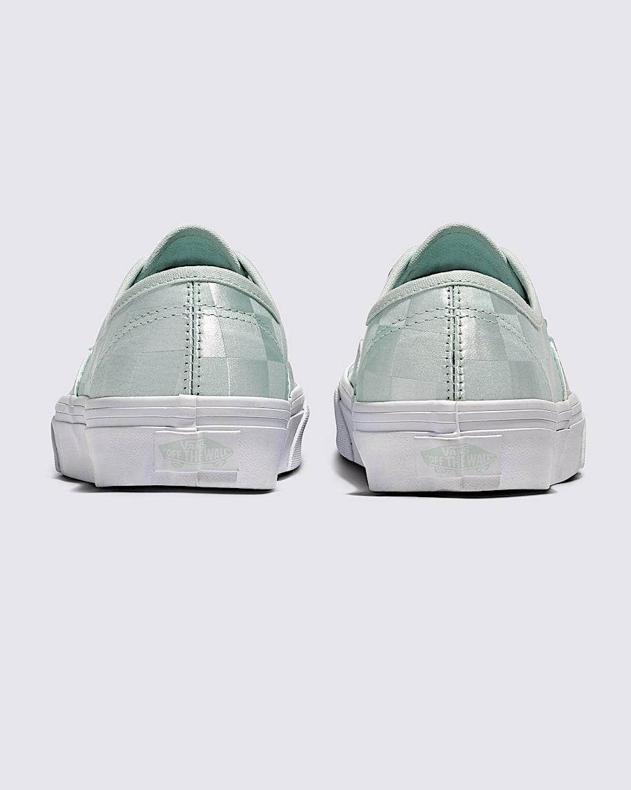 Authentic Checkerboard Satin Shoe in Spa Blue| Vans US Product Image