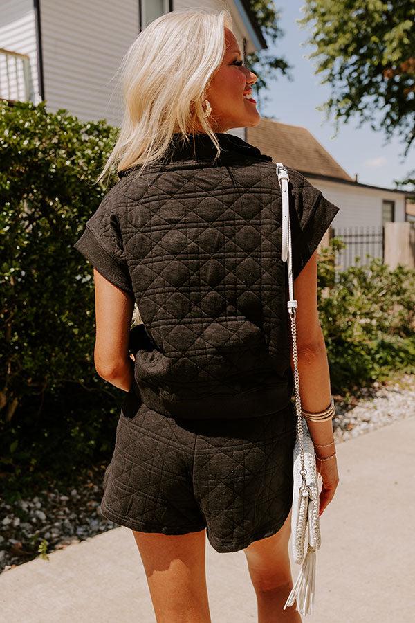 Oh So Chic Quilted Top in Black Product Image