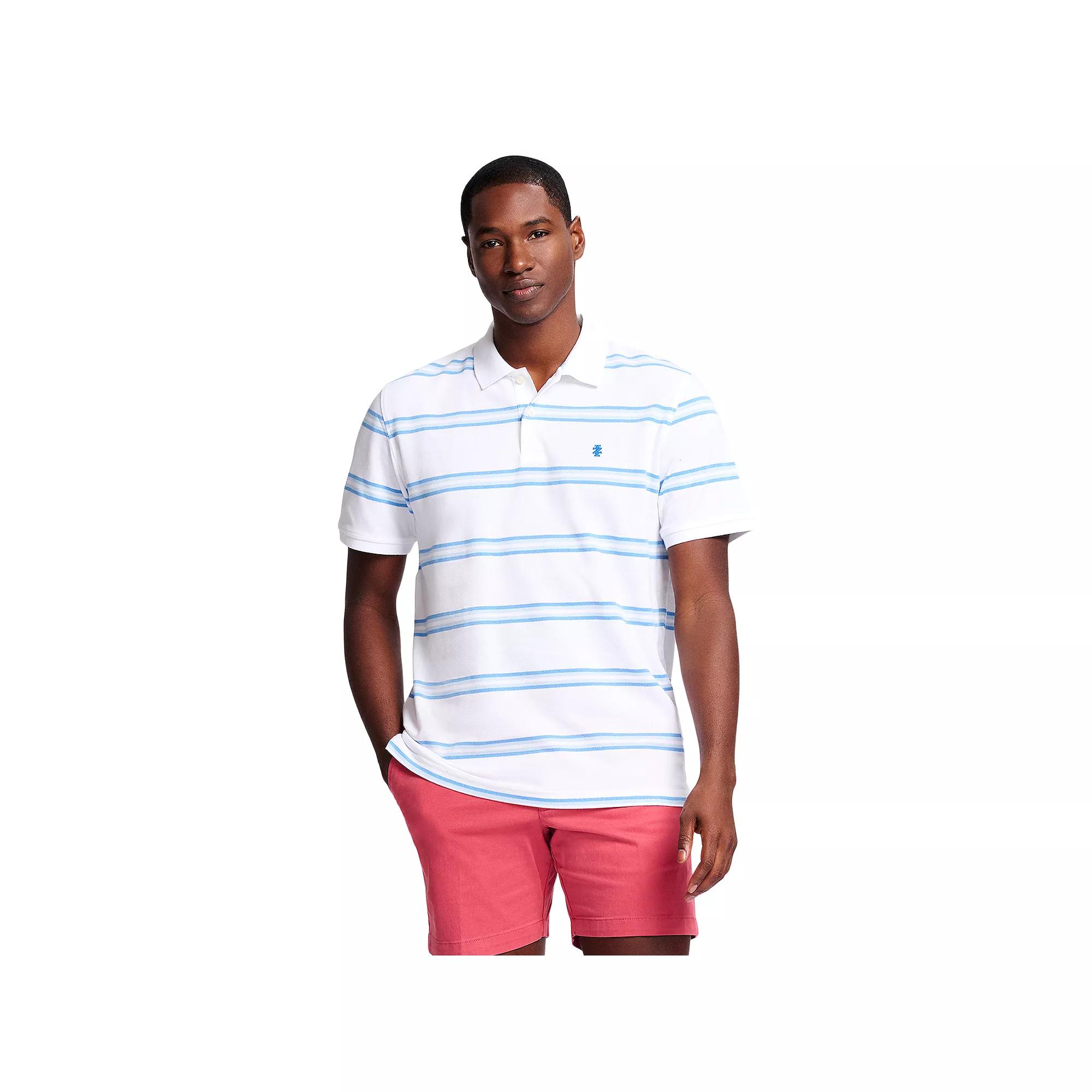Men's IZOD Advantage Performance Stripe Polo, Size: XL, Bright White Product Image
