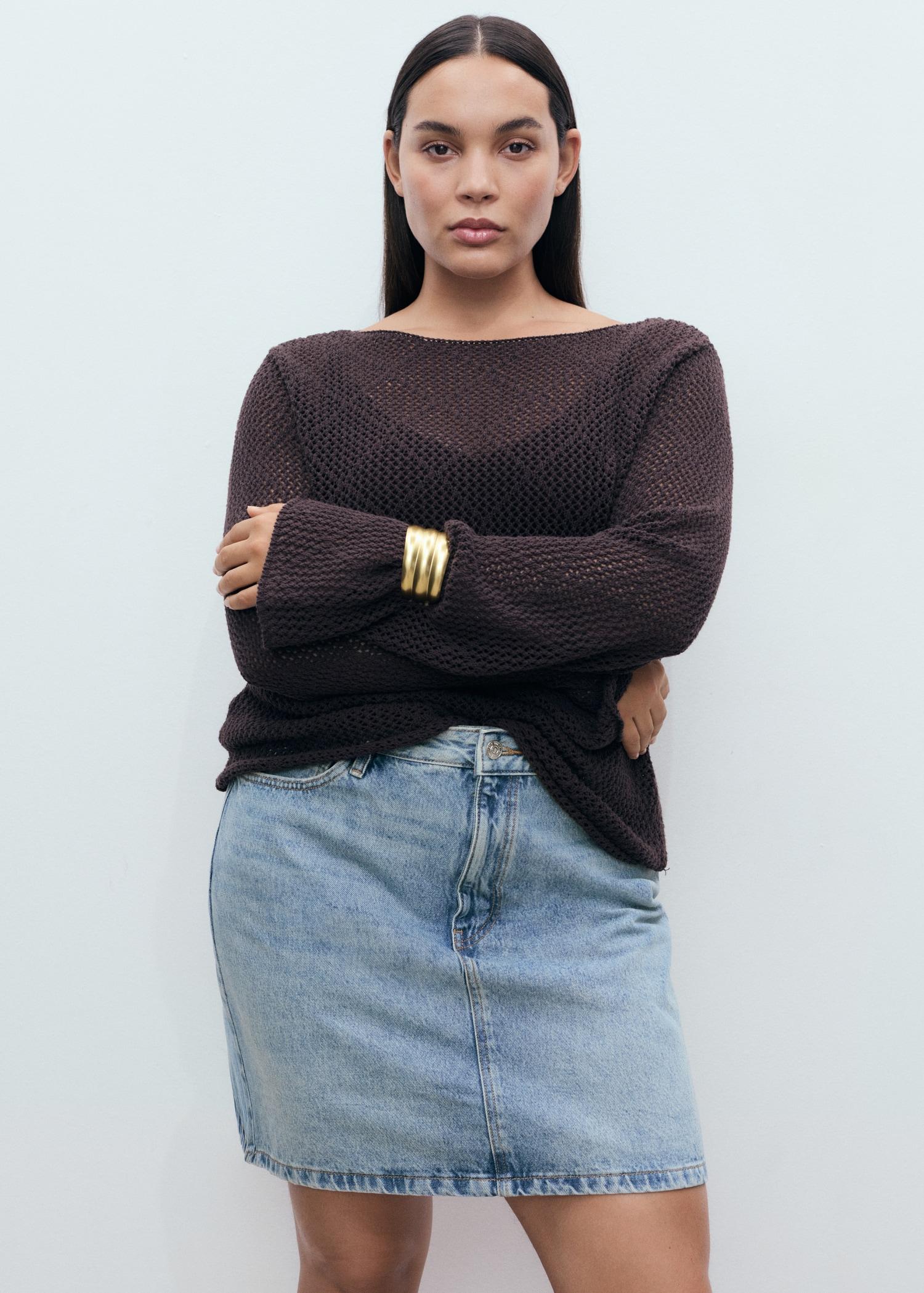 Denim short skirt - Women | MANGO USA Product Image