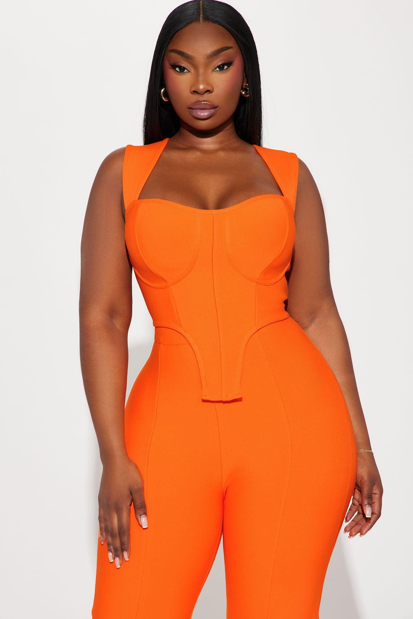 Vibing Out Bandage Pant Set - Orange Product Image