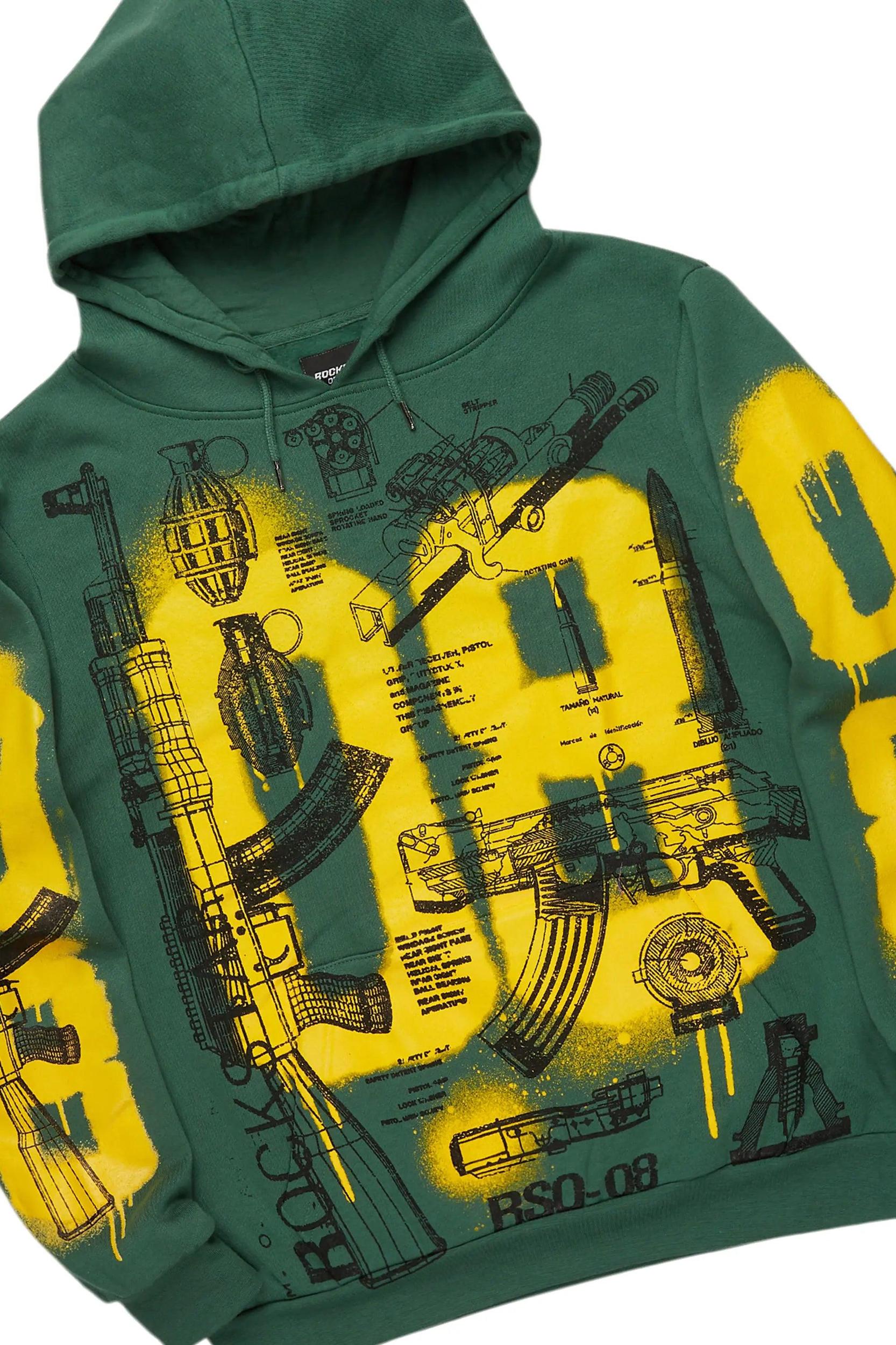 Nesta Green Hoodie/Baggy Track Pant Set Male Product Image