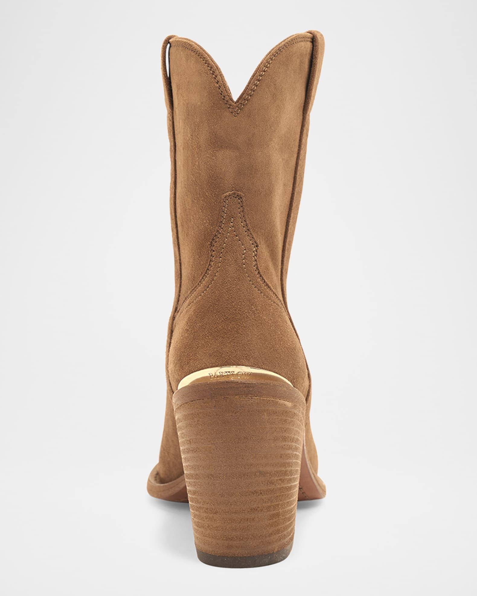 Leigh Anne Suede Western Ankle Booties Product Image