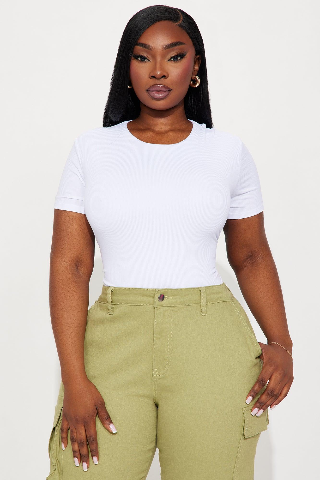Chloe Crew Neck Short Sleeve Tee - White Product Image