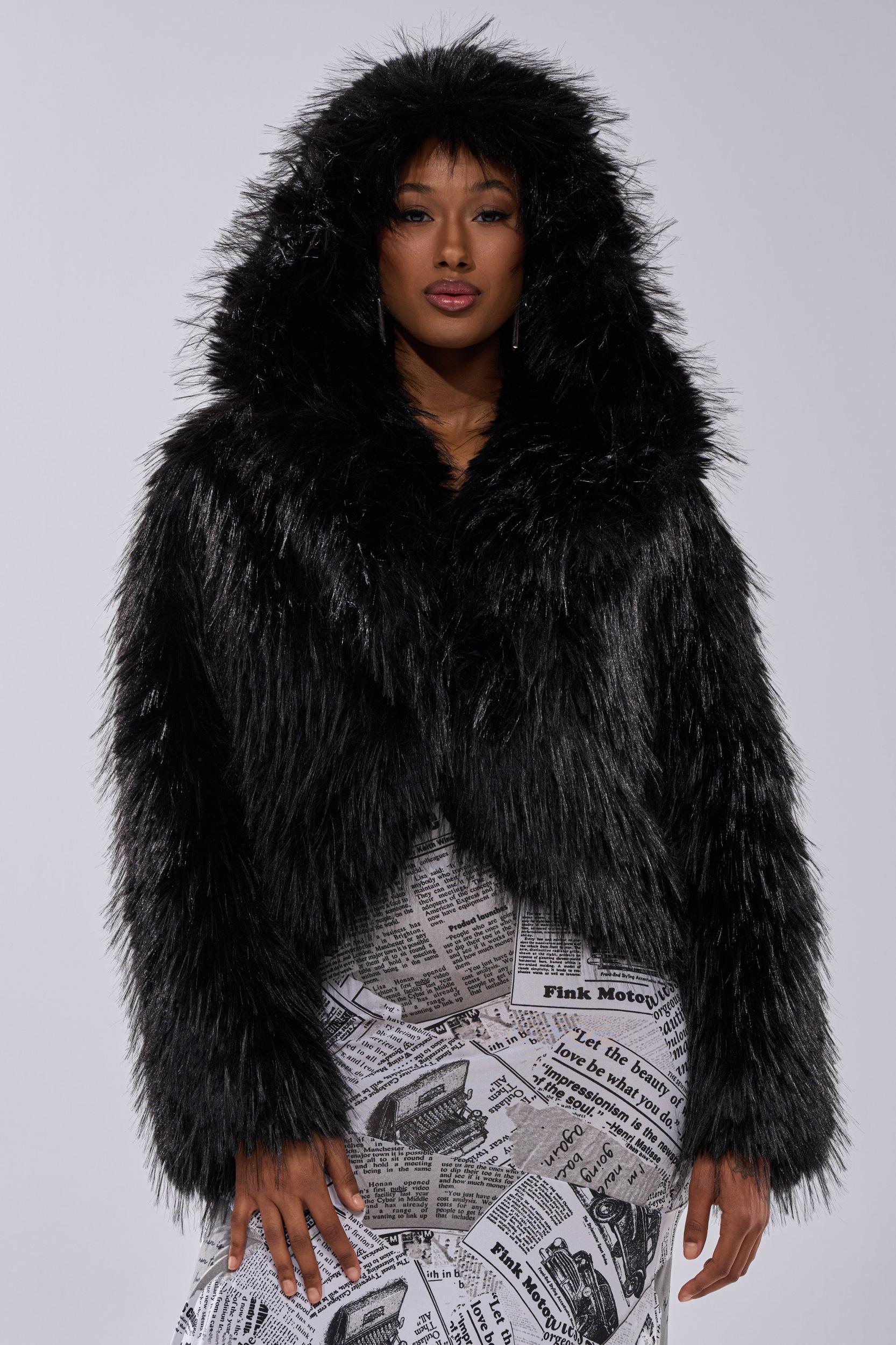 LOSING IT HOODED FAUX FUR Product Image