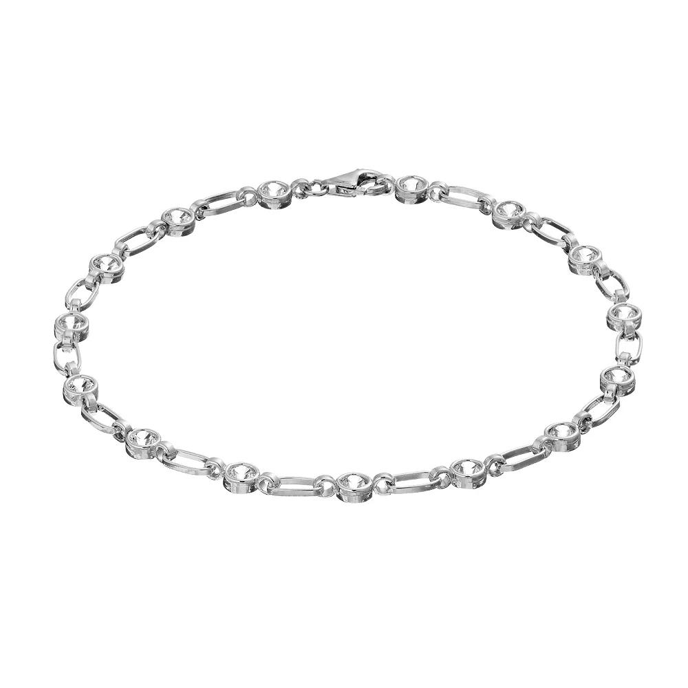 Kristen Kesho Sterling Silver Lab-Created White Sapphire Tennis Bracelet, Women's, Size: 7.25" Product Image