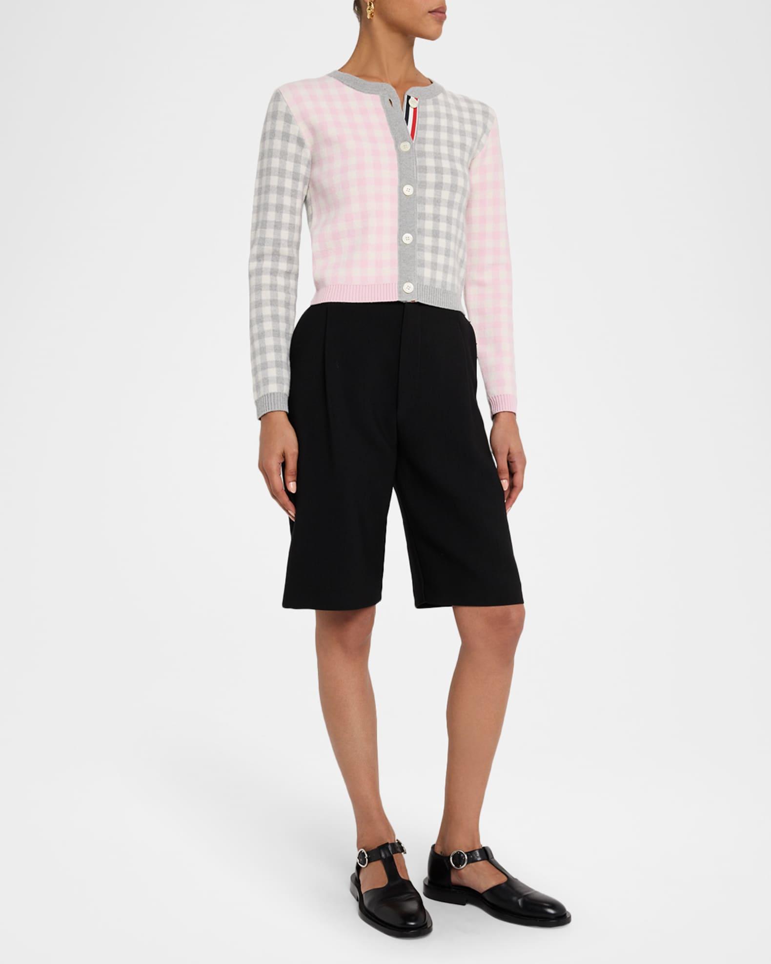 Fun Mix Gingham Check Cropped Cardigan Product Image
