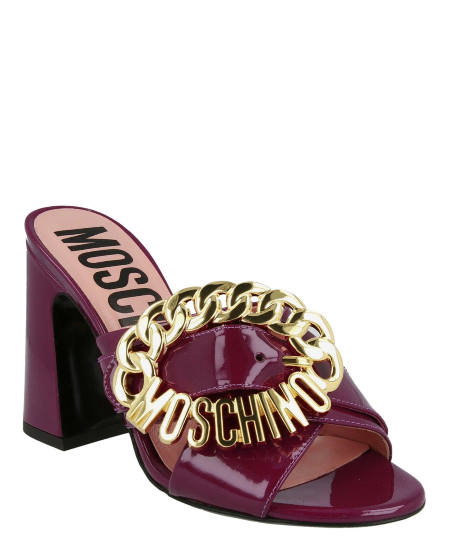 Moschino Logo Buckle Heel Sandals Product Image