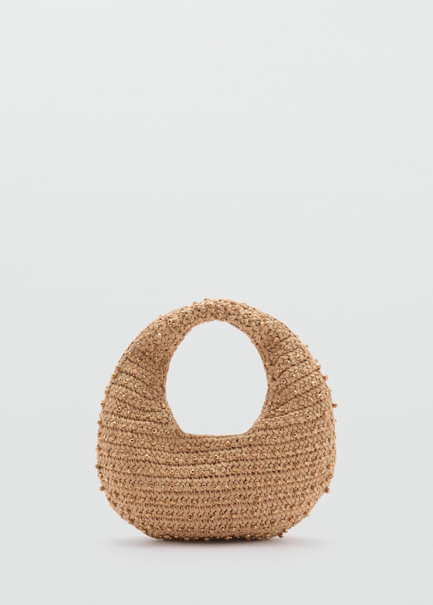 Natural fibre bag with beads - Women | MANGO USA Product Image