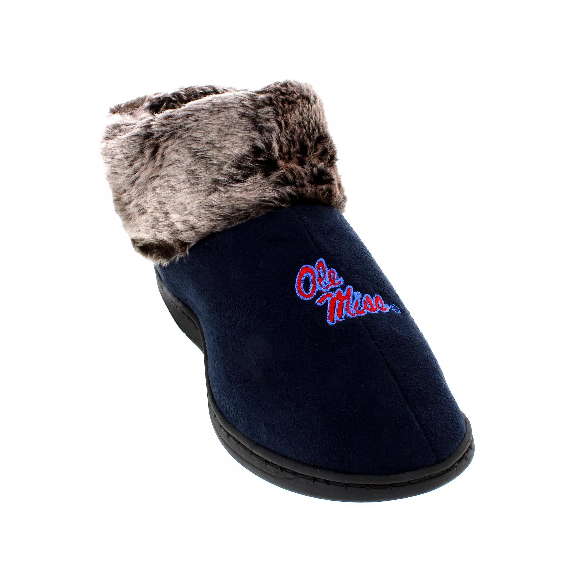 Mississippi Rebels Faux-Fur Slippers, Women's,  Product Image
