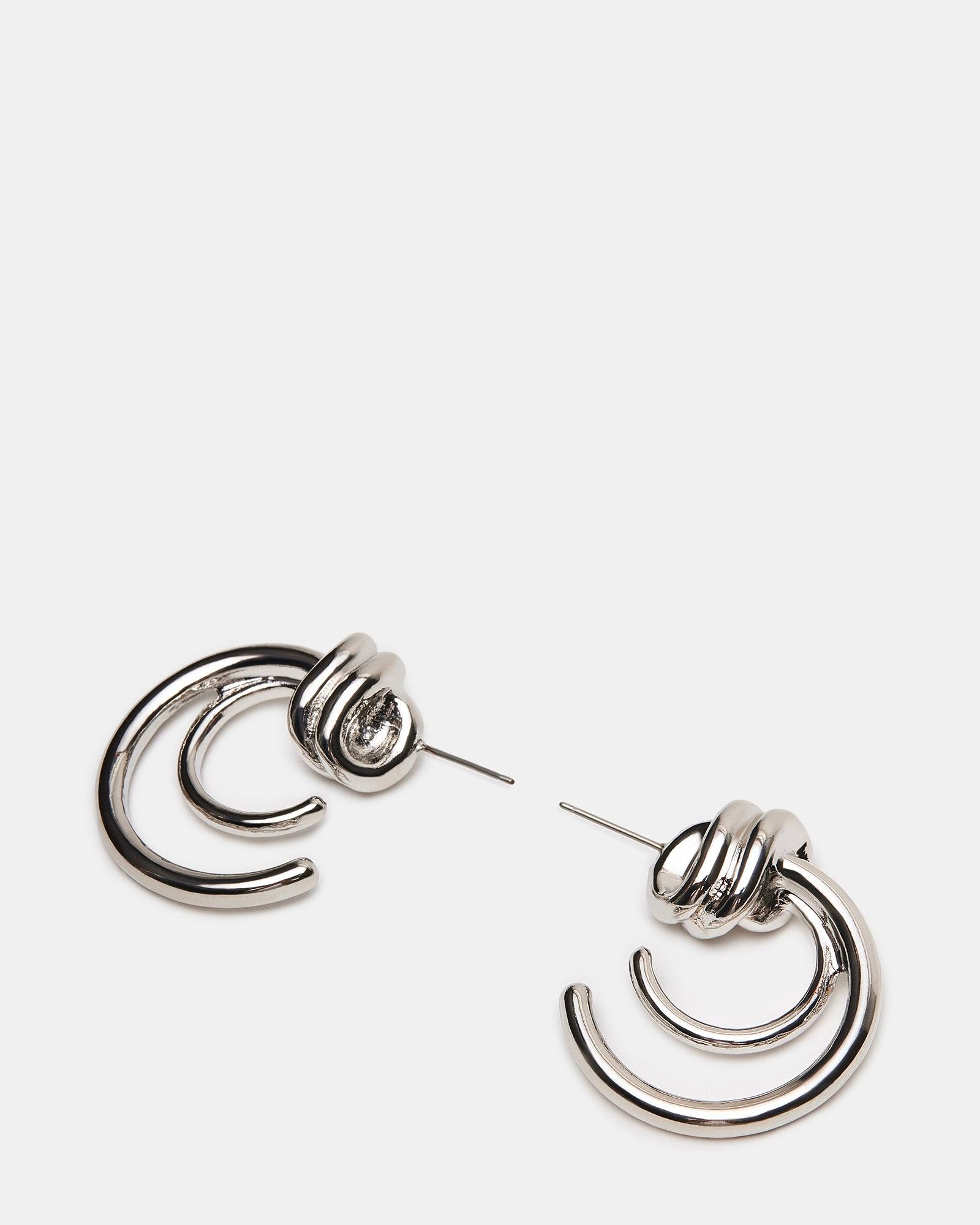 KNOT HOOP EARRINGS SILVER Female Product Image