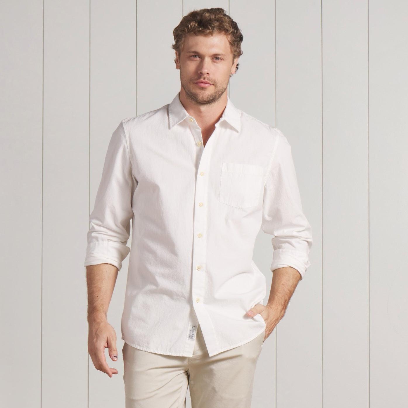 Amalfi Textured Linen Cotton Shirt - White Product Image