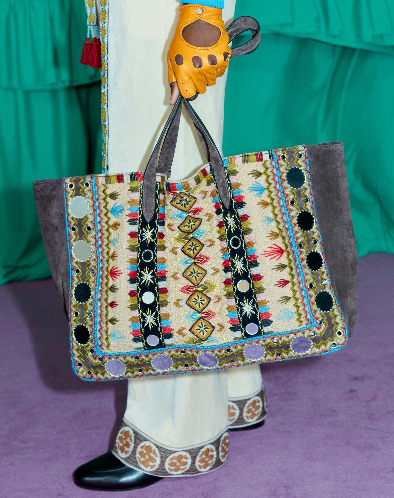 Valentino Garavani Nellcôte Large Embroidered Shopping Bag Product Image