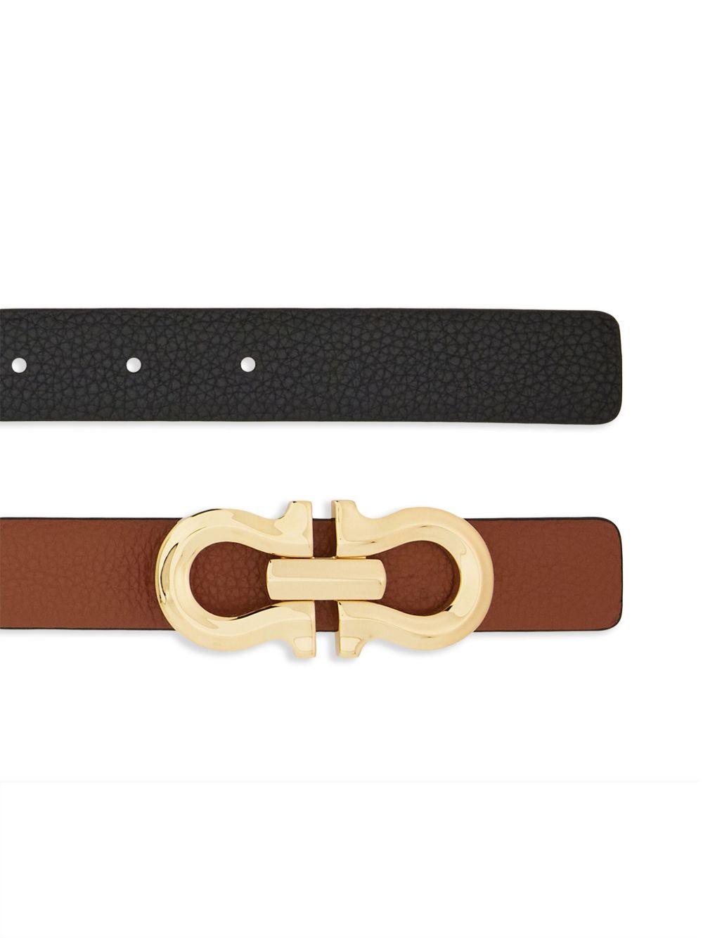 reversible Gancini leather belt Product Image