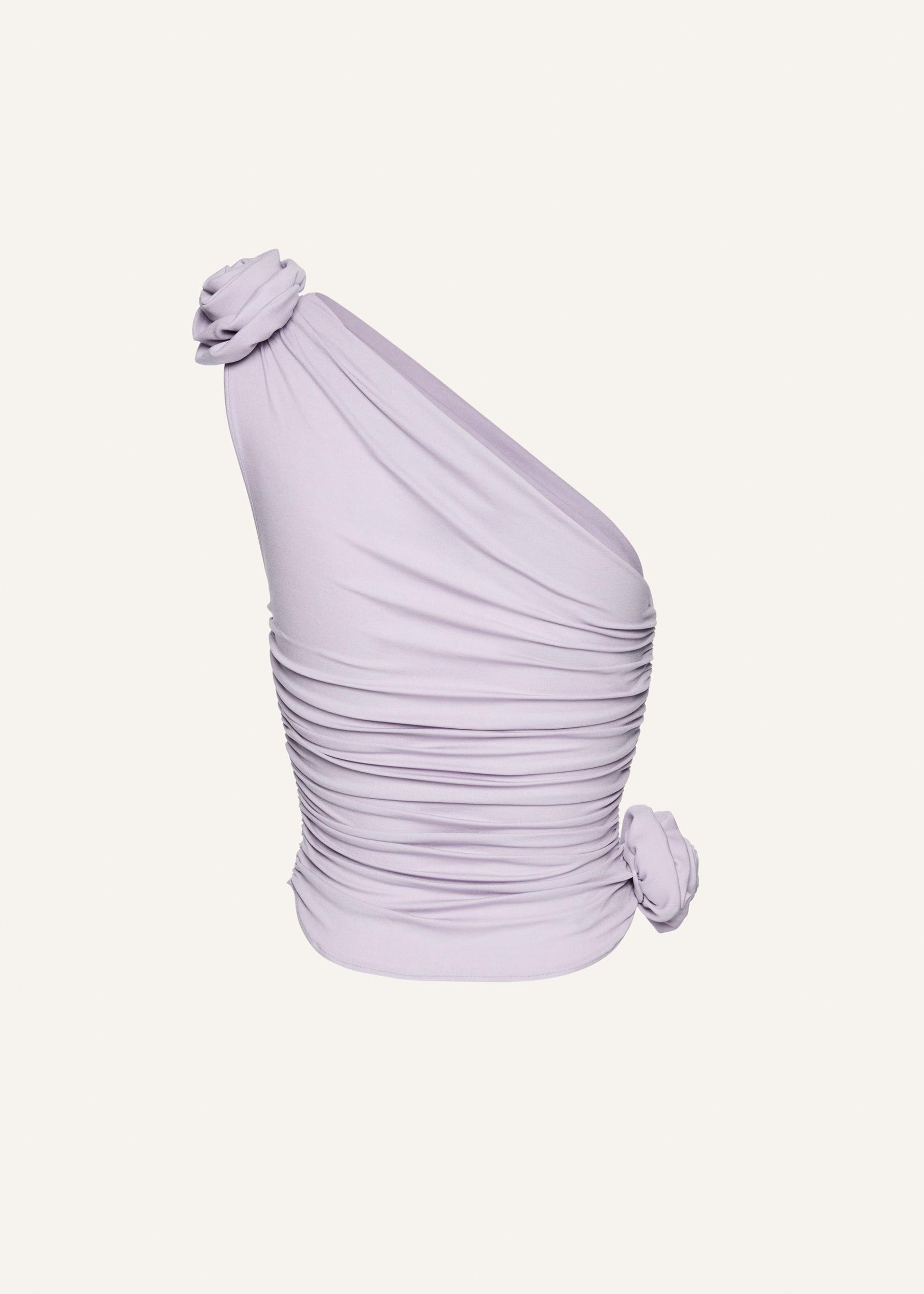 One shoulder t-shirt in purple Product Image
