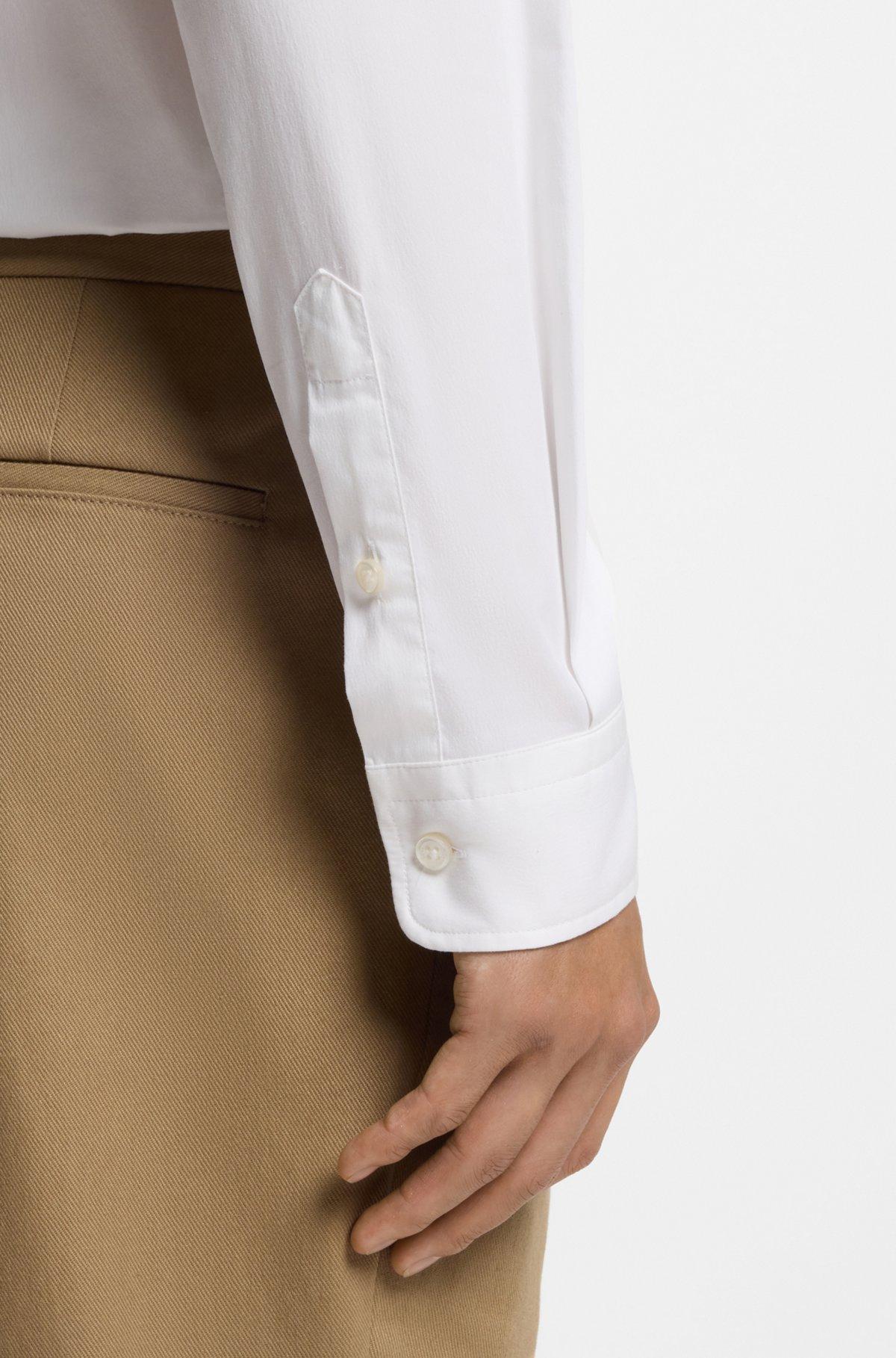 Slim-fit shirt in cotton-blend poplin Product Image