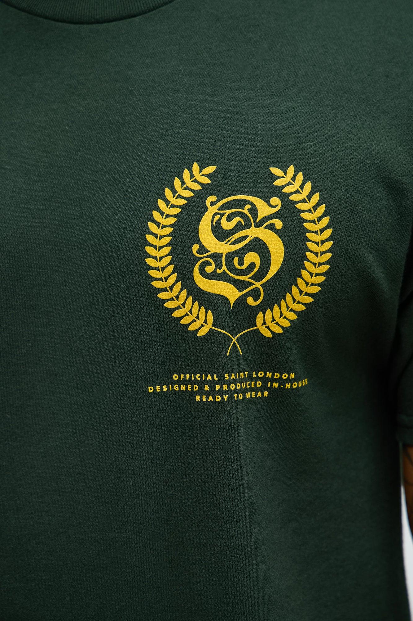 Saint London Stacked Short Sleeve Crew Neck T shirt - Green Product Image