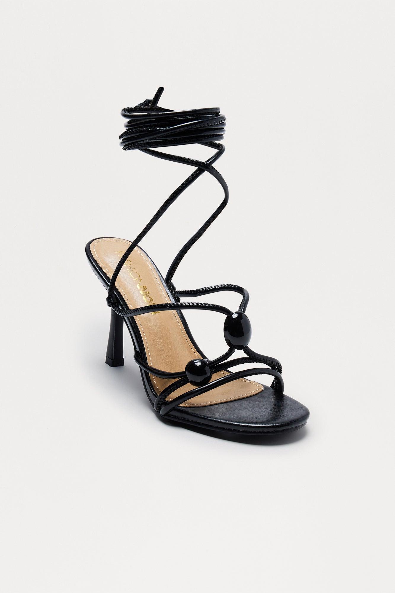 Seer Stone Wrap Up Heels - Black Female Product Image