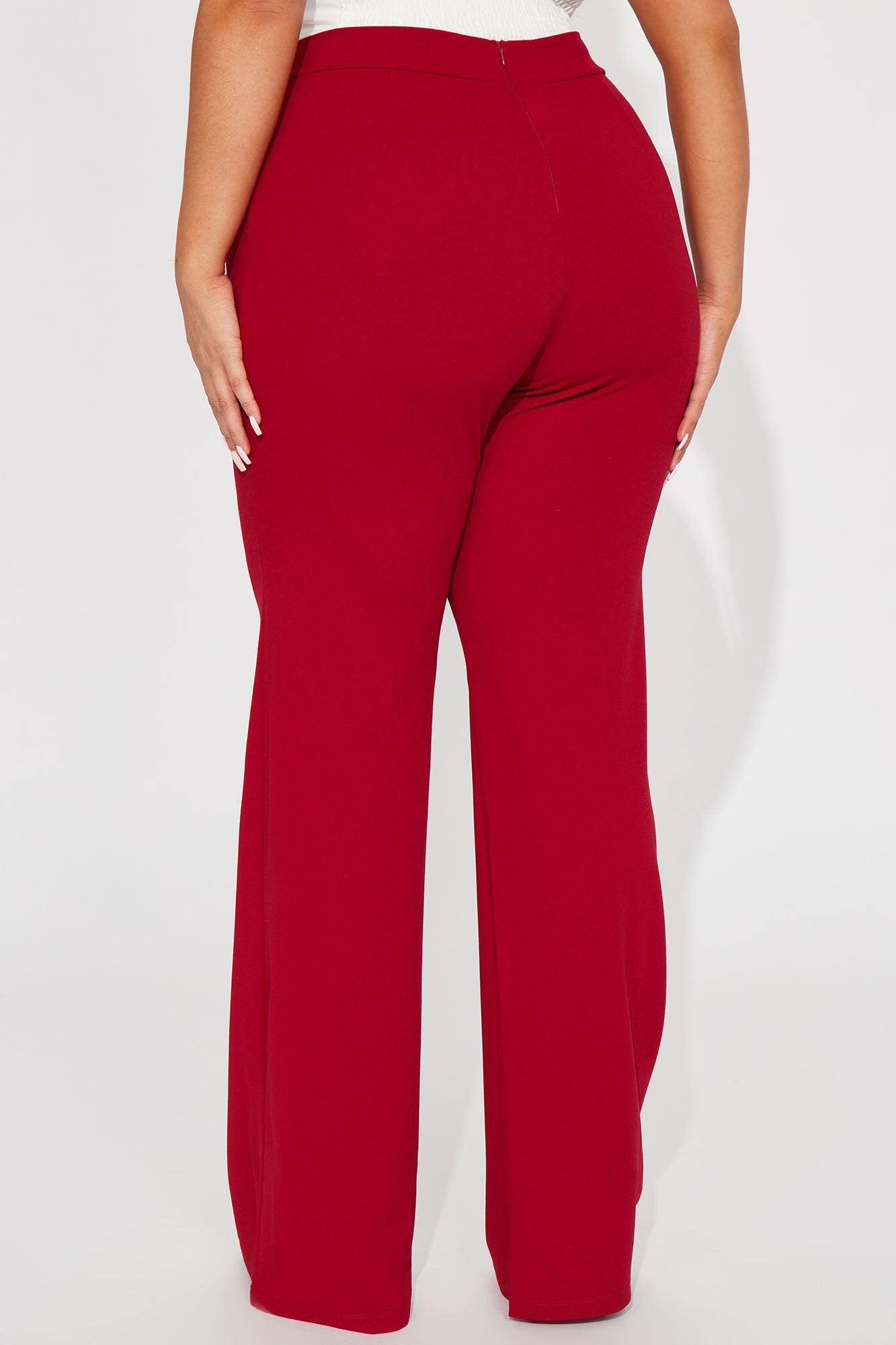 Tall Victoria High Waisted Dress Pants - Red Product Image