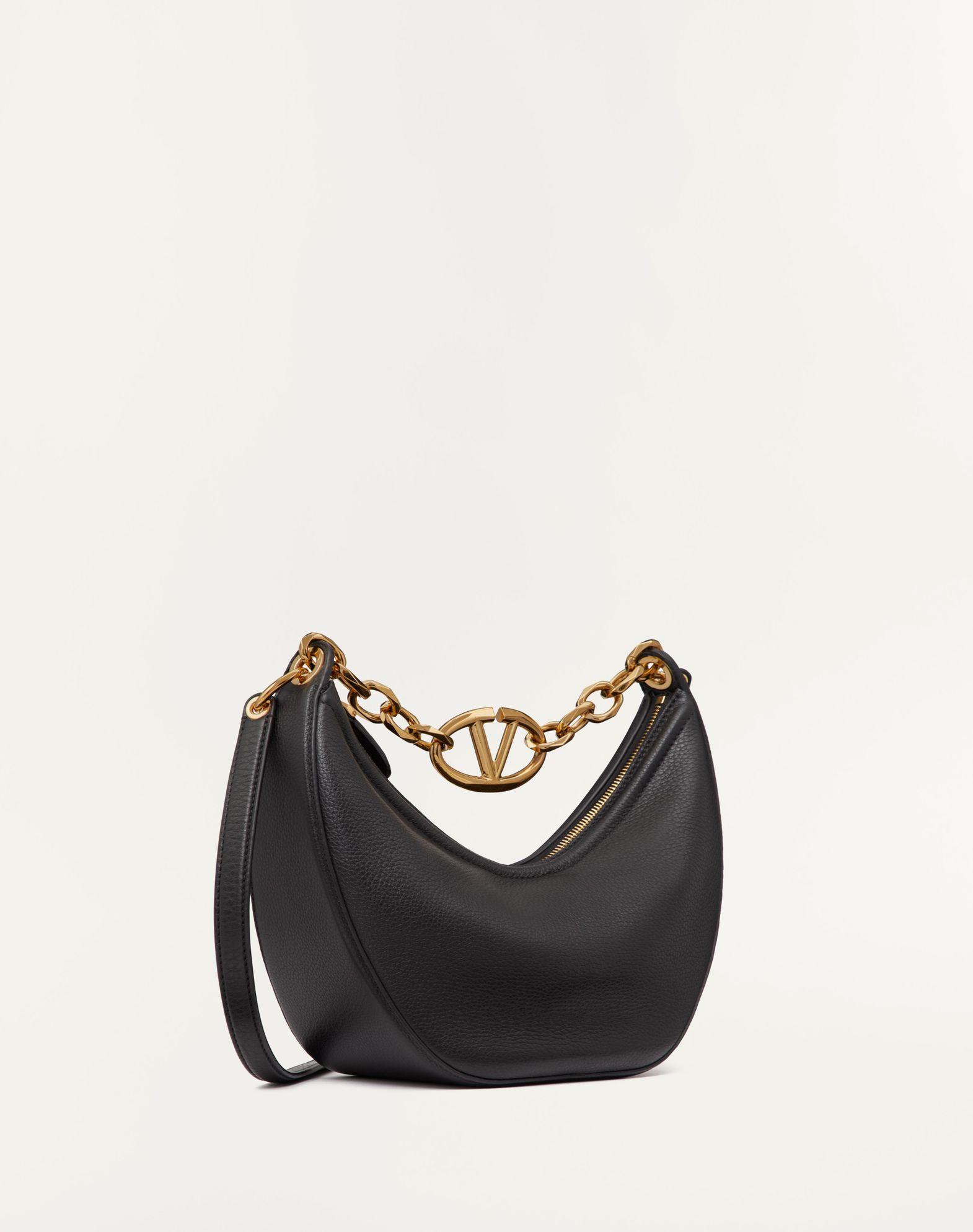 Small Vlogo Moon Hobo Bag In Grainy Calfskin With Chain Product Image